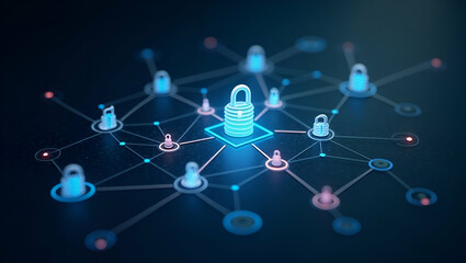 Flat Holographic Icon of Interconnected Risk Indicators for Comprehensive Risk Assessment in Business Analysis - A Cute Vector Illustration for Smart Business Insights