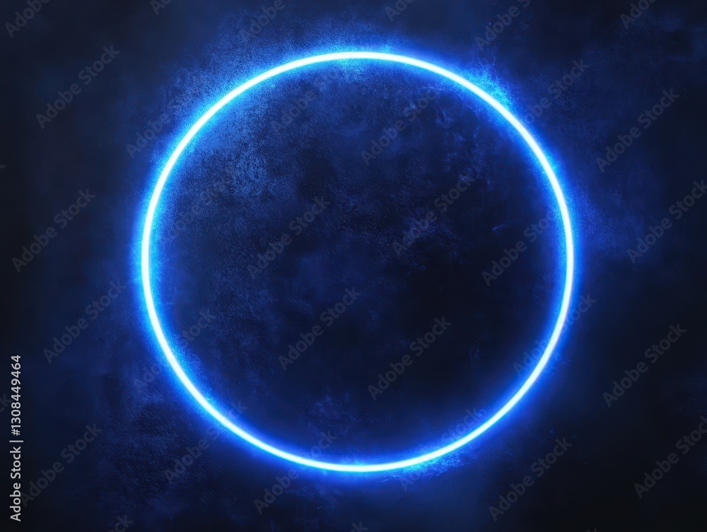 Aufkleber abstract glowing blue circle on a dark textured background creating a futuristic and atmospheric vis