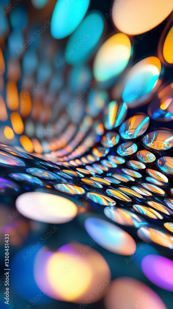 Poster abstract iridescent circles wave pattern background
