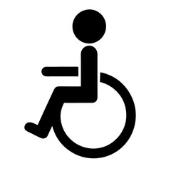 Disabled handicap icon, wheelchair parking sign isolated