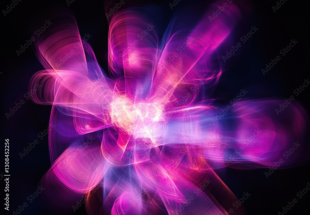 Aufkleber abstract image of vibrant pink and purple light swirls creating a dynamic energetic background for u