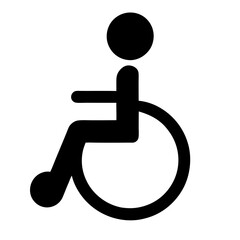 Disabled handicap icon, wheelchair parking sign isolated