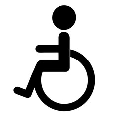 Disabled handicap icon, wheelchair parking sign isolated