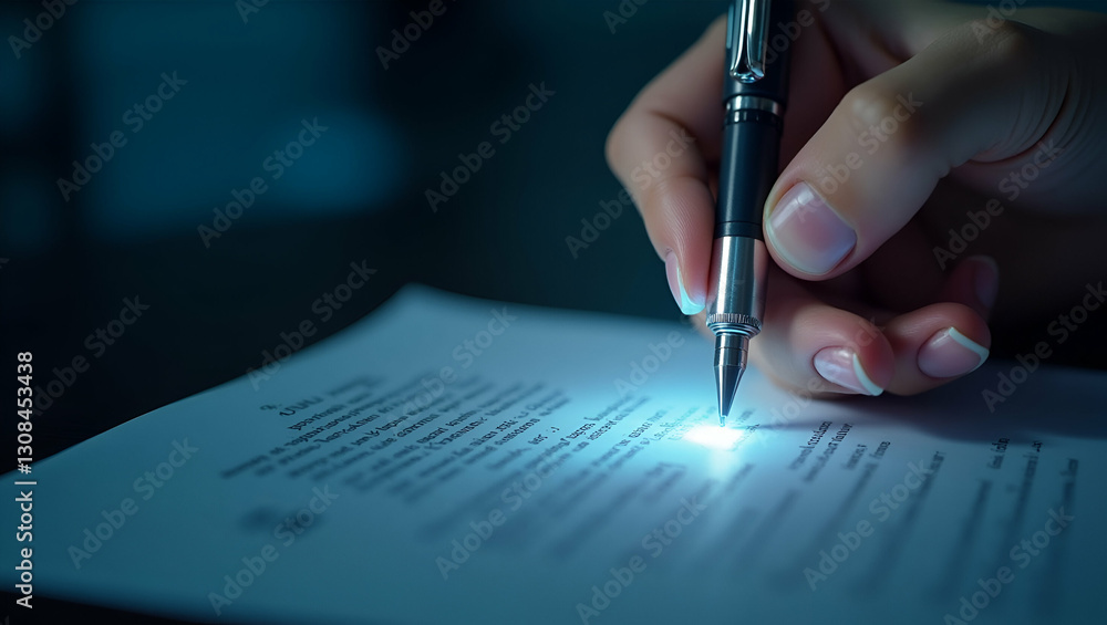 Poster secure digital signatures: holographic pen signing floating document