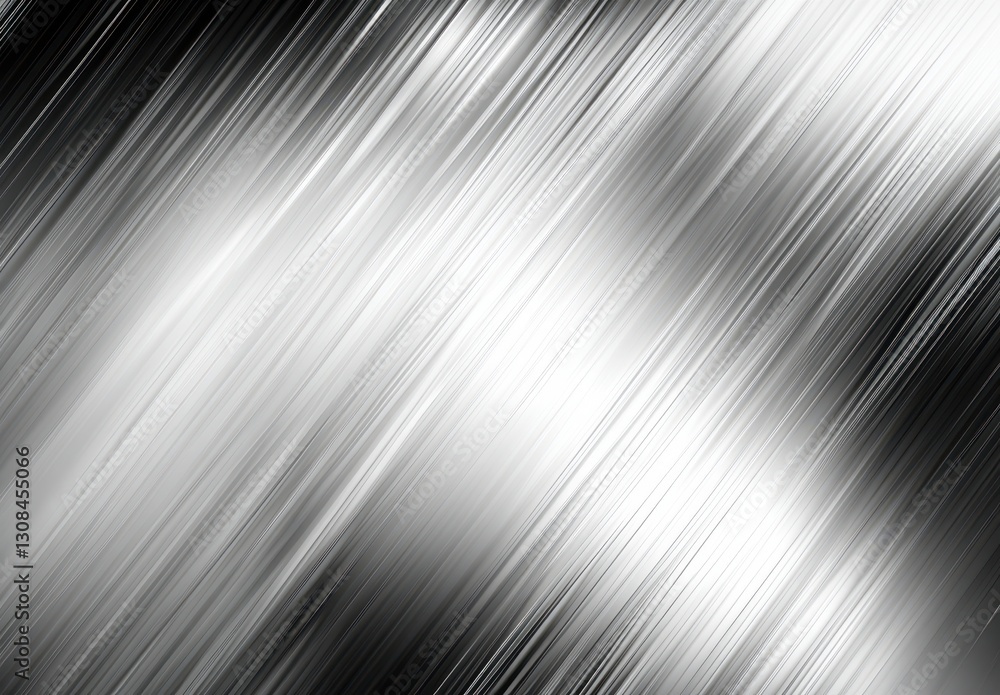 Poster abstract metallic background with soft silver tones and dynamic light streaks representing a modern,