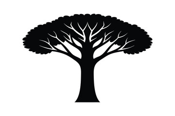 Silhouette art illustration of a mighty baobab tree.eps