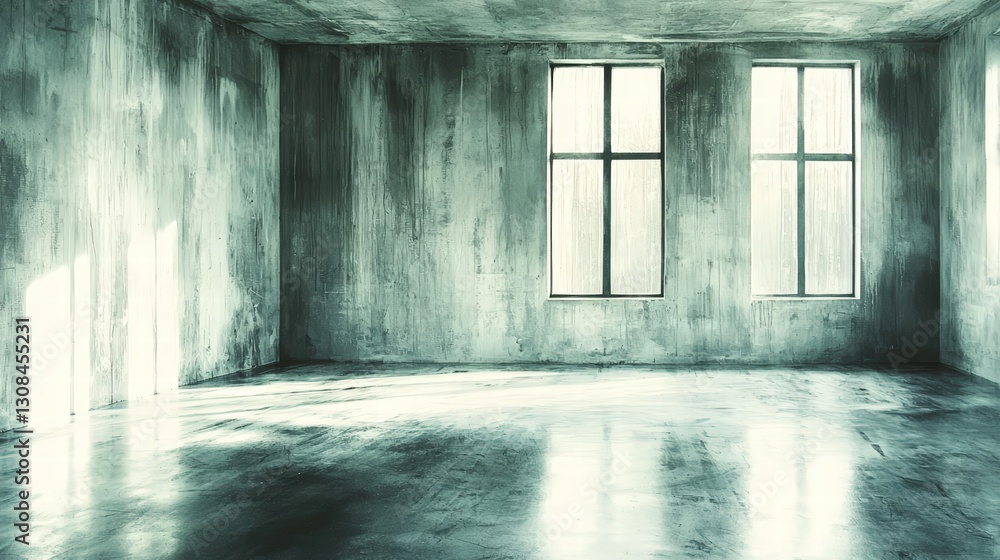 Poster a spacious room with a large window allowing natural light to flood in creating an inviting space