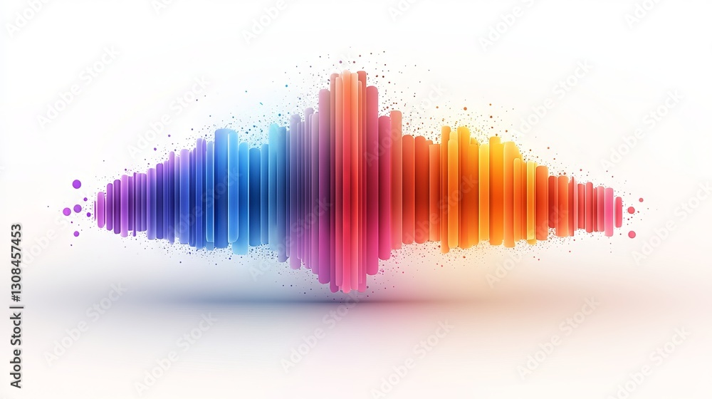 Poster dynamic voice message icon with pause indicator and speech sound wave for mobile messenger, online r