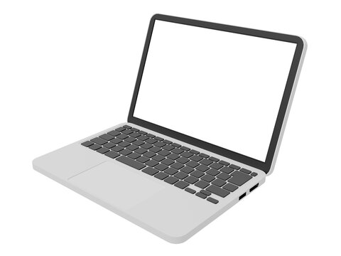 左向きのノートパソコン（画面透過）Left-facing Laptop - Transparent screen