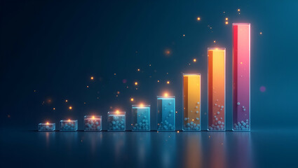 Interactive Floating Bar Graphs: Elevate Marketing Performance Measurement in Futuristic Role Play Scenarios with Dynamic Visuals and Photo Stock Concepts