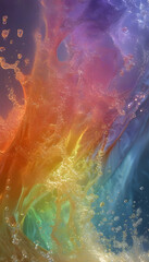 Naklejka premium Water Splashing with Rainbow Colors