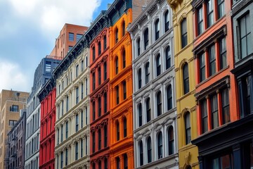 Fototapeta premium Historic Architecture in Soho: Exploring Old Buildings of Manhattan, New York City