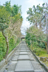 The gate steps of Kodaiji Temple in Kyoto, Japan