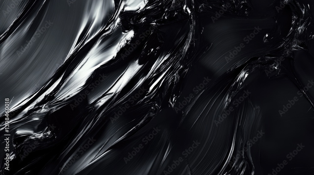 Poster a textured abstract design in monochrome with bold, dramatic strokes and sharp contrasts blending en