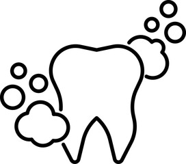Tooth Washing Outline Icon for Graphic and Web Design, Apps, Adverts, Various Cards
