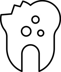 Obraz premium Tooth Illness Outline Picture for Graphic and Web Design, Apps, Adverts, Various Cards