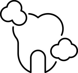 Tooth Cleaning Minimalistic Line Icon for Web and Graphic Design, Apps, Banners, Social Network and Cards