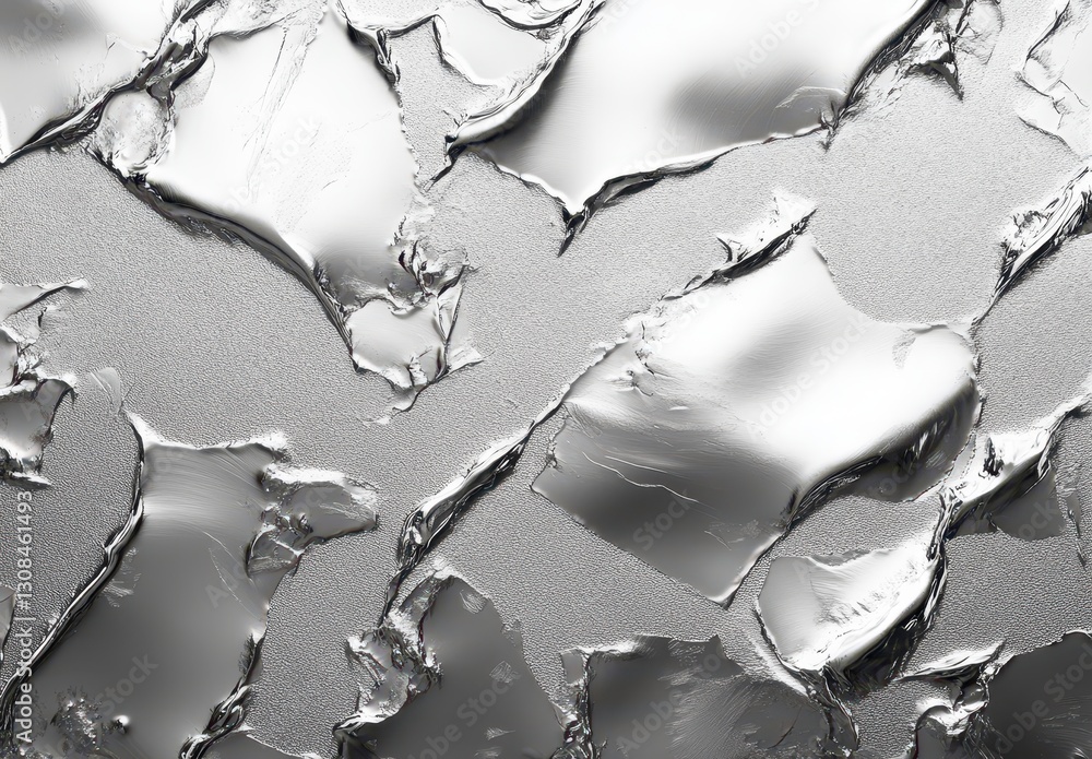 Poster abstract silver texture with glossy metallic flakes creating a unique organic pattern on a gray surf