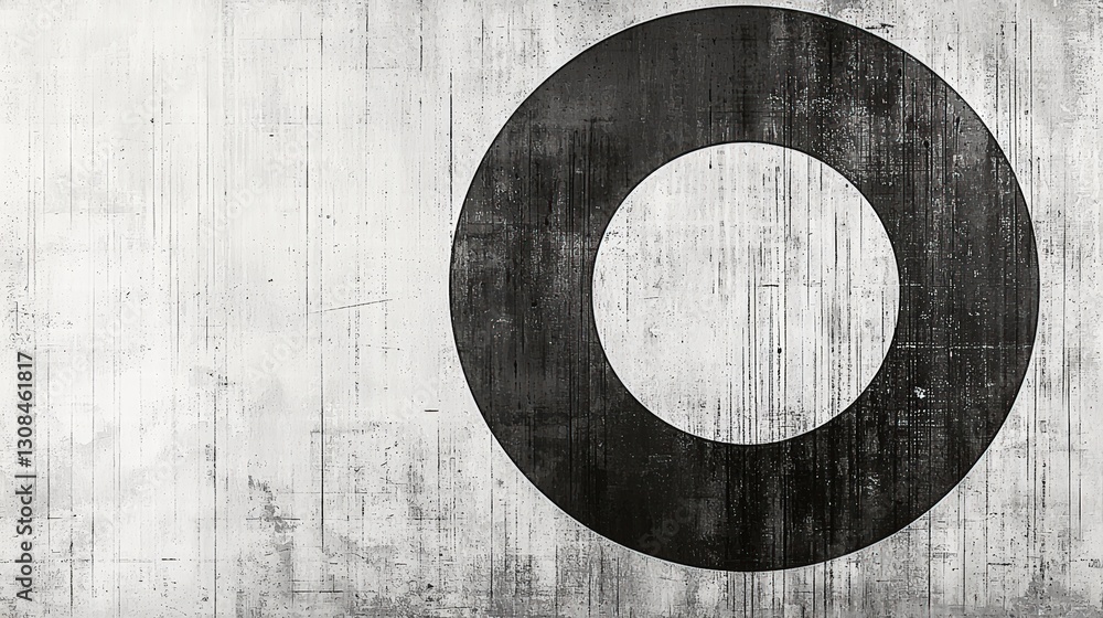 Aufkleber bold black and white circle on a clean background creating a simple yet striking visual impact