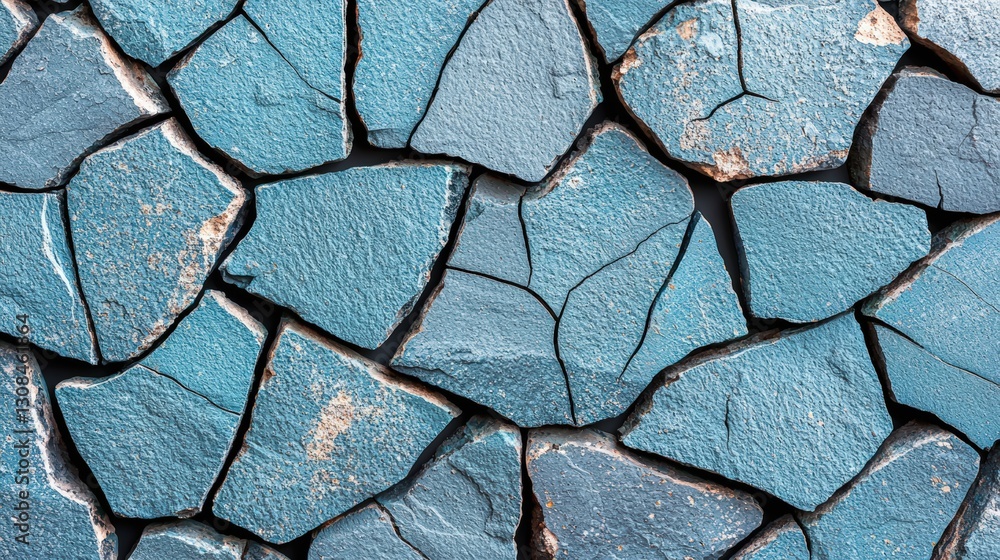 Aufkleber beautiful blue stone wall highlighting rich texture and color creating a captivating visual element