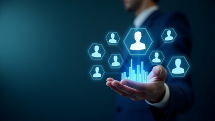 Engage Customers with Floating Holographic Icons: A Cute Vector Illustration of Loyalty Programs and Engagement Metrics for Smart Marketing Strategies