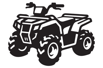 Powerful ATV Quad Bike for Off Road Adventure Silhouette Illustration