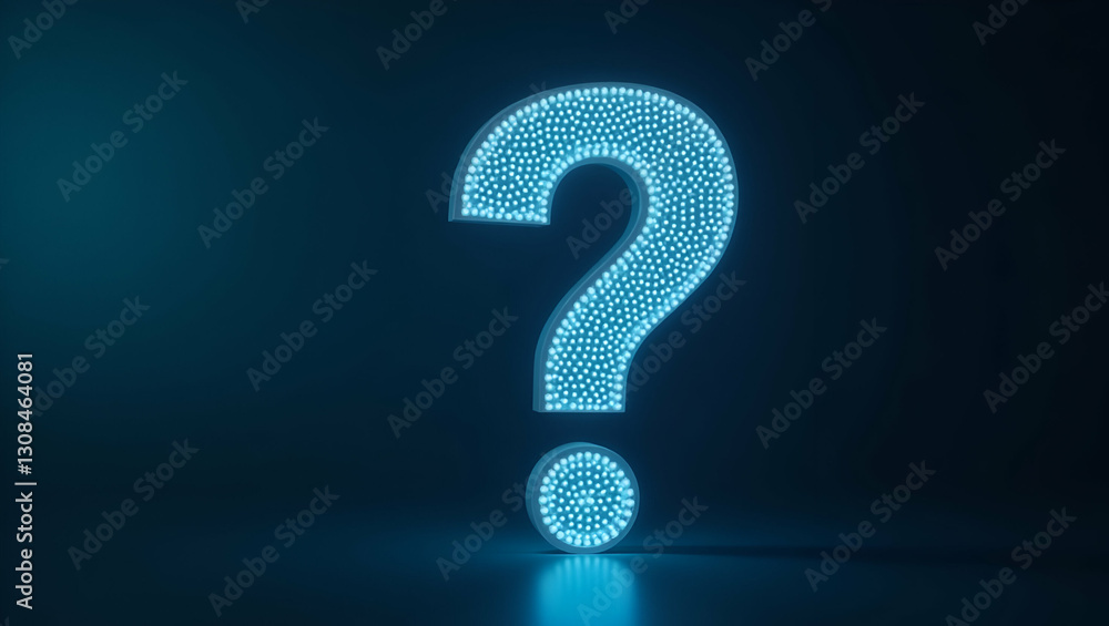 Fototapete flat question and inquiry represented by a holographic question mark symbolizing curiosity questions