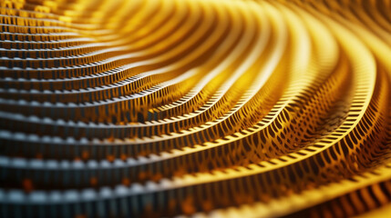 Abstract golden wavy layers with intricate patterns