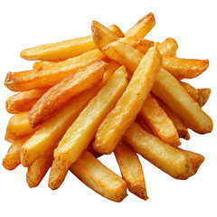 french fries on white background