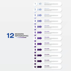 Business infographic process design 12 options or steps.