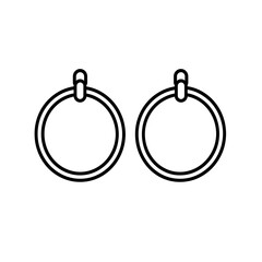 Stylish Hoop Earrings: Monochrome Minimalist Jewelry Design with Trendy Circle Rings for Modern Fashion
