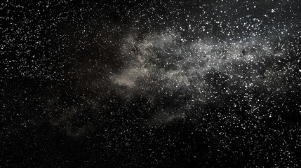 In the black night sky, stars are like scattered gems. The hazy Milky Way is faintly visible, outlining the vastness and tranquility of the universe.