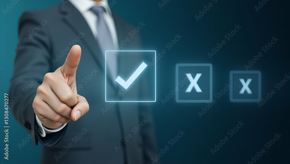 Poster interactive floating checkmark and cross options for task decision making in digital interfaces: a p