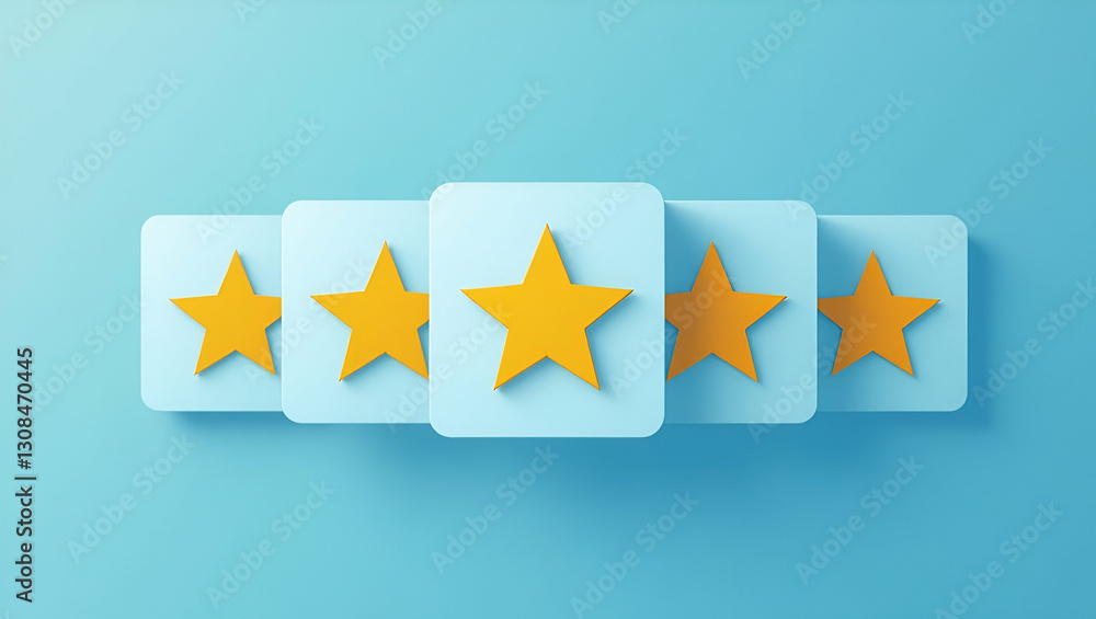 Poster enhance user engagement with flat floating 5-star icons: a futuristic ui concept for interactive fee