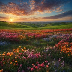 sunrise over the river