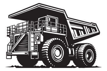 Powerful Mining Dump Truck Vector Art Illustration for Heavy Industry