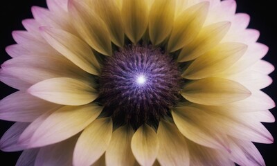 Romantic Lotus Flower with Water Drops on Black Background
