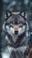 Obraz premium Portrait of a Majestic Gray Wolf