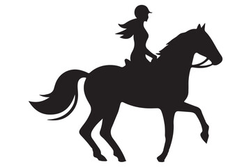 Horseback riding silhouette illustration equestrian sport vector art