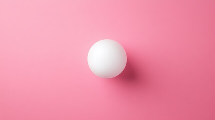 White egg on pink background, minimal Easter concept