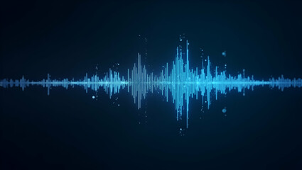 Configuring Futuristic Soundwave Technology: Professional Adjustment of Digital Soundwave Holograms for Advanced Voice Recognition Systems - Photo Stock Concept with Empty Space