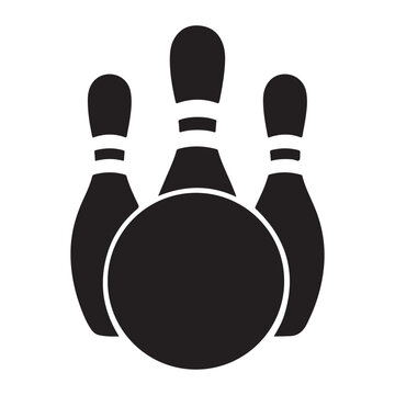 recommend clip art: Bowling ball hitting pins game sport vector silhouette illustration