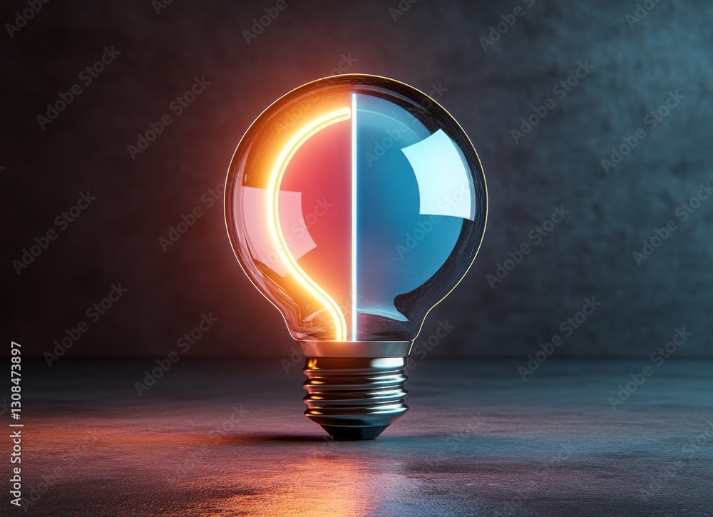 Poster using a double exposure technique, a vibrant neon lightbulb is depicted with a handshake, resulting 