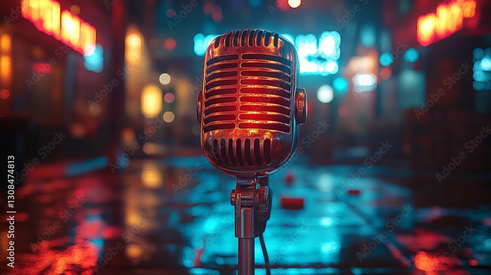 Poster sleek white podcast line button on gradient background – minimalist vector illustration for digital 