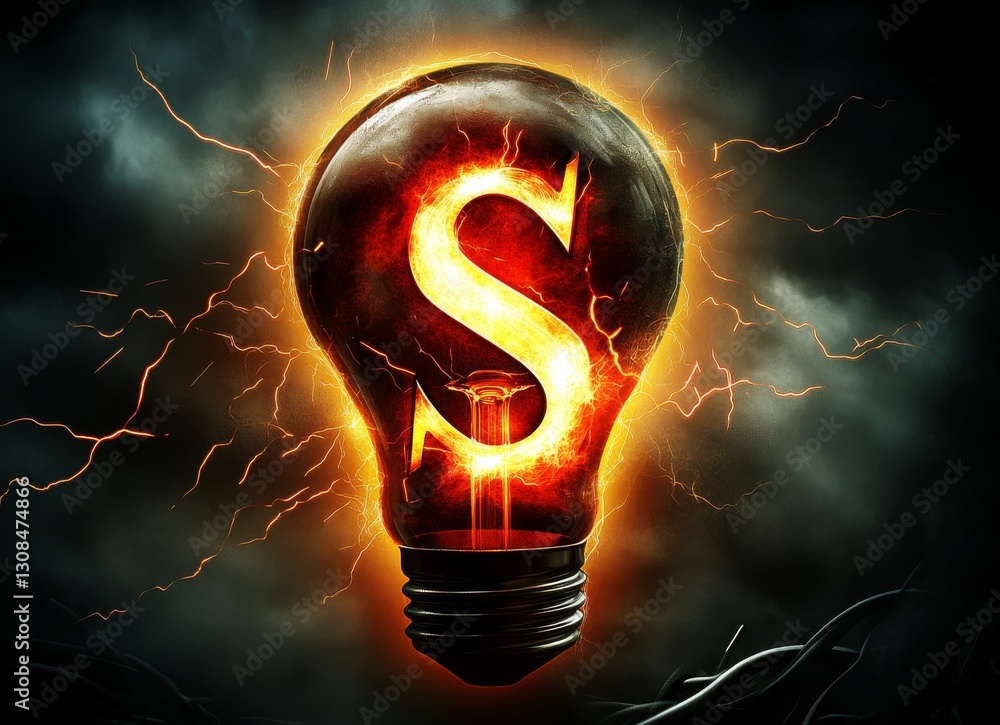 Poster a striking double exposure scene features a red cube disintegrating over a lightbulb base, with colo
