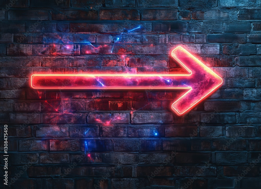 Poster vibrant neon lines forming geometric patterns within circles are featured in a double exposure abstr