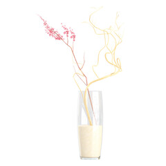 3D rendering of Red flowers in a vase