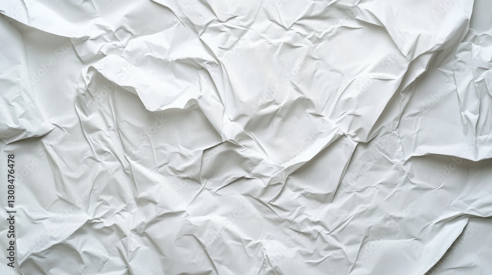 Poster crumpled white paper surface for background and texture use
