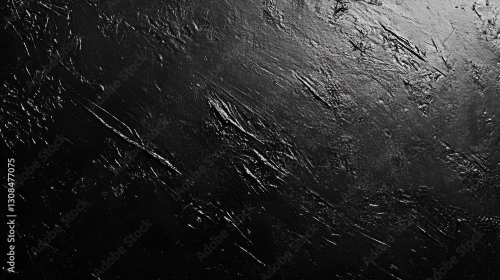 Poster textured black surface with unique patterns and depth illumination