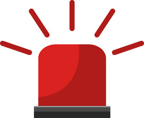 Red alarm siren emergency fighing light icon